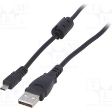 Akyga AK-USB-20 USB 2.0, USB A vidlice, UC-E6, niklovaný, 1,5m, černý