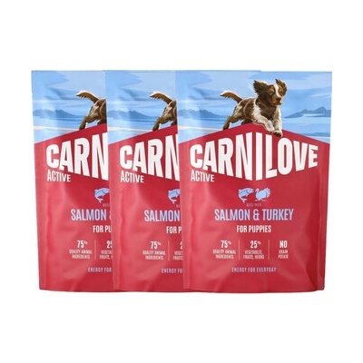 Carnilove Active Dog Made with Salmon & Turkey for Puppies 3 x 1,5 kg