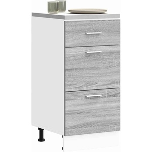 vidaXL Долен шкаф "Lyon", сив, цвят сонома, 40x46x81, 5 см, инженерно дърво (854216)