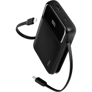 Ttec Външна батерия ttec ReCharger Pro LCD 10.000mAh PD 22.5W Lightning Built-in Cable Powerbank - Черна