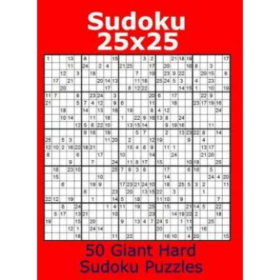 Sudoku 25x25 50 Giant Hard Sudoku Puzzles