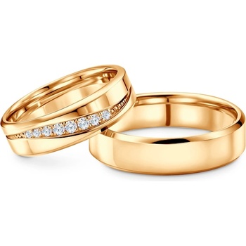 SAVICKI Сватбени халки: жълто злато, скосени, 5, 5 мм