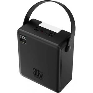 Wozinsky Преносима външна батерия с USB-C порт и 4 x USB-A изхода - Wozinsky W8-B Powerbank 100000 mAh 30W 4x USB-A and 1x USB-C with Flashlight (black) (W8-B 100000)