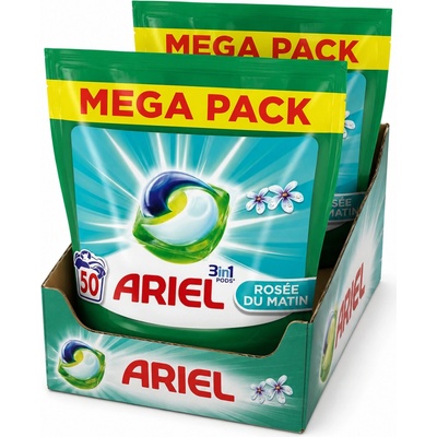 Ariel gelové kapsle 3v1 Ranní rosa Universal 2 x 50 PD