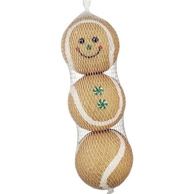 Nobby Vianočné tenisové loptičky perníček 6 cm 3 ks