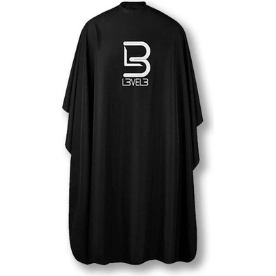 Barber pláštenka so špeciálnym gumeným krkom s gombíkmi LV3 Black