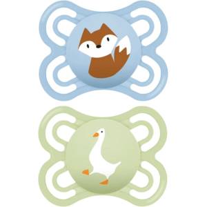 MAM Perfect 0+m, dbl box биберон Blue/ Green 2 бр