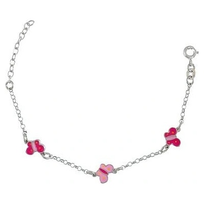 Infinitysilver stříbrný dětský náramek motýlci IA136
