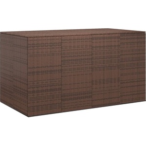  Кутия за градински възглавници PE ратан 194x100x103 см кафява