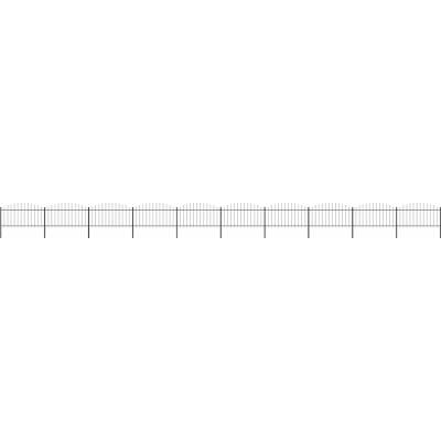 OMAXI Zahradní plot s kopím nahoře ocelový 1673 x 150 cm černý 714684