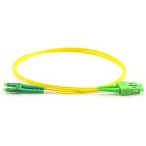 Conneu LC/APC-SC/APC, Сингъл мод 9-125, Дуплекс, 3мм, 2м (CNFJ-LCASCAOS2DYE3mm-2)