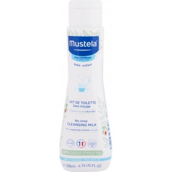 Mustela Bébé No Rinse Cleansing Milk čisticí tělové mléko pro dětskou pokožku od narození 200 ml
