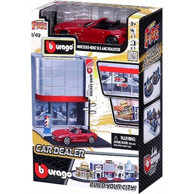 Bburago Mercedes Benz SLS AMG Roadster + stavebnice Auto Center 1:43