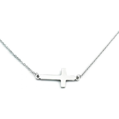 BM Jewellery Dámský řetízek s křížkem silver z chirurgické oceli S113224050