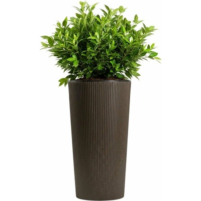 HowHomely PLASTOVÝ KVETINÁČ URBANIKA ECO 57X29,5 CM TMAVOHNEDÁ