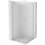 Mexen Velar L Duo плъзгаща се душ кабина 80 x 80 см, матирано, четкаван никел - 871-080-080-02-33-97 (871-080-080-02-33-97)