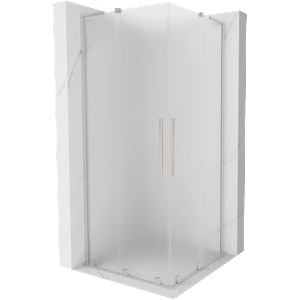 Mexen Velar L Duo плъзгаща се душ кабина 80 x 80 см, матирано, четкаван никел - 871-080-080-02-33-97 (871-080-080-02-33-97)