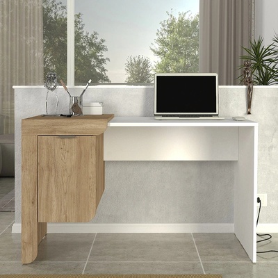 TopMebel Дарио меламиново учебно бюро в сеpet дъб - бял цвят 120x60x73.2см