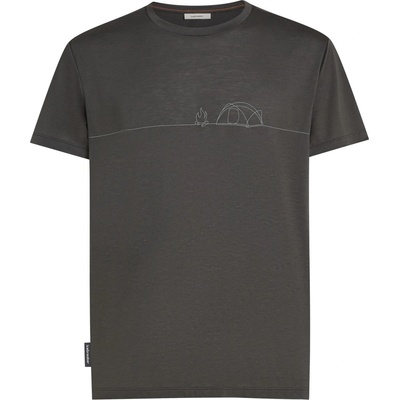 Icebreaker Merino Blend Core SS Tee Single Line Camp Размер: M / Цвят: тъмно сив