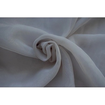 Metráž - organza Pes ŠEDOBÉŽOVÁ - látka na šaty
