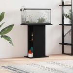 vidaXL Поставка за аквариум черно и дъб 60, 5x36x72, 5см инженерно дърво (862157)