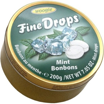 Woogie Fine Drops bonbóny v plechové dóze Mint 200 g