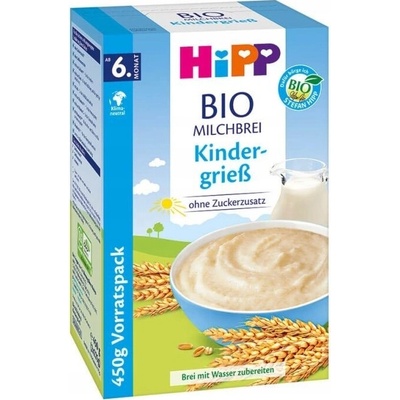 Hipp BIO pšeničná mliečna kaša s vitamínmi bez cukru 450 g