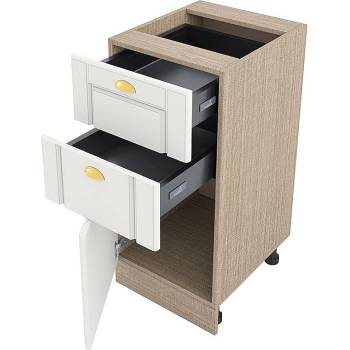 Image 1 of ИРИМ Долен кухненски шкаф с две чекмеджета и врата Сити МФ-Бяло мат-04-73 40 см ляв