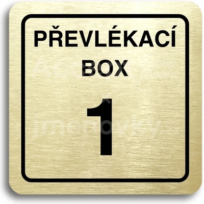 ACCEPT Piktogram převlékací box X - zlatá tabulka - černý tisk