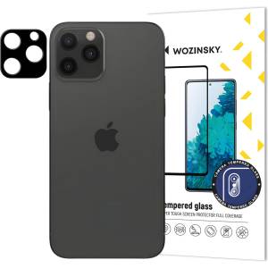 Wozinsky Закалено стъкло за камера 9H за Apple iPhone 12 Pro - Черен KP15706