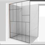 Mexen Kioto L стена за душ Walk-in 90 x 200 cm, черен дизайн, розово злато - 800-090-103-60-78 (800-090-103-60-78)