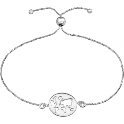 Olivie stříbrný náramek MAPA SVĚTA 8663