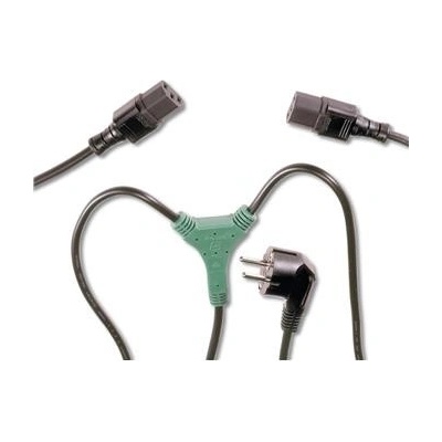 PremiumCord Kabel síťový 230V, Y-kabel přívodní M-2x F kpspy