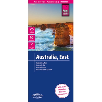 mapa Australien east 1:1,8 mil. voděodolná