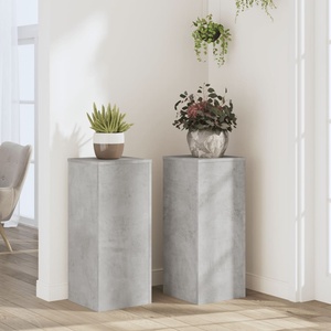 vidaXL Стойка за растения 2 бр. Бетонно сиво 30 x 30 x 70 см (852927)