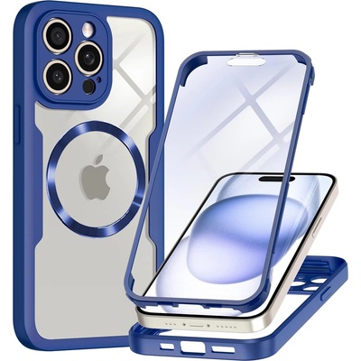 Techsuit Калъф за iPhone 14 Pro + Протектор - ColorVerse 360 MagSafe MagSafe Series - син
