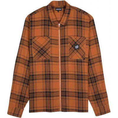 Santa Cruz košela El Jefe dlhý rukáv terracotta check