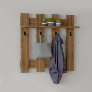 TopMebel Стенна закачалка TopMebel от меламин в орех цвят 70x18x70cm