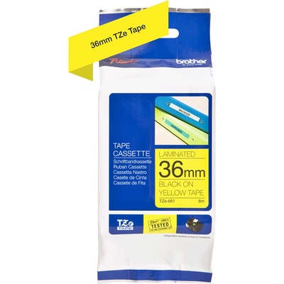 Páska do tiskárny štítků Brother TZ-661, 36mm, černý tisk/žlutý podklad, O