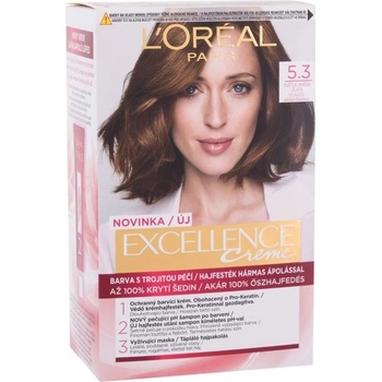 L&apos;oréal Paris Excellence Creme Triple Protection 5,3 Natural Light Golden Brown Farba na vlasy 48 ml