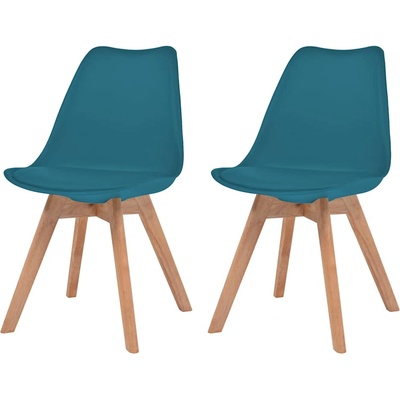 vidaXL Трапезни столове, 2 бр, тюркоаз, пластмаса (244789)