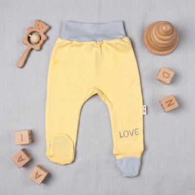 Baby Nellys Dojčenské polodupačky žlté Love