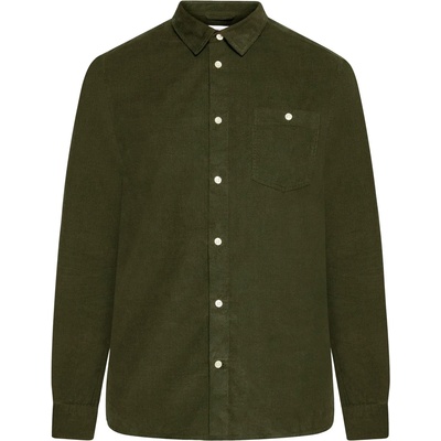 KnowledgeCotton Apparel Мъжка риза с копчета Knowledgecotton apparel Regular 26-Wales Corduroy Shirt - Forrest Night - размер XXL (033-2926-0315)