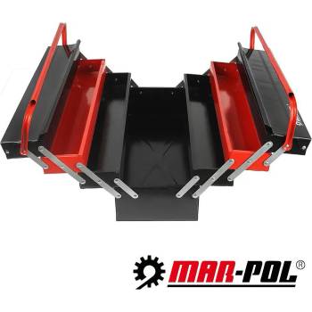 MAR-POL Кутия/Куфар за инструменти, метална, с 4 нива, тип акордеон, 540x280x200мм, MAR-POL M66620 (UNI-06356)