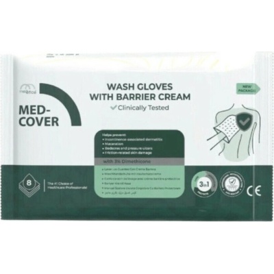 MED-COVER Wash Gloves with Barrier Cream 8 ks