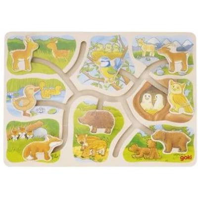 Goki - Плъзгащ пъзел - Семейство животни (57749)