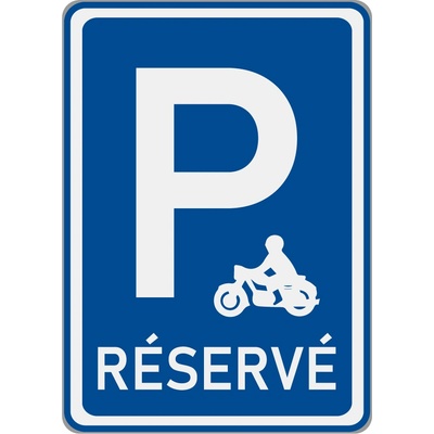 Dopravní značka IP12 Vyhrazené parkoviště (Réservé + Motorka)