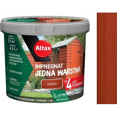 ALTAX Impregnace Jedna vrstva na dřevo a betonu, 4,5 L Mahagon