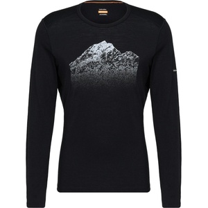Icebreaker Мъжко мериносово термобельо Icebreaker Merino 200 Oasis L/S Crewe Rising Light Merino base layer - Black (015-2401-0112)