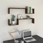 vidaXL Стенни рафтове, 2 бр, опушен дъб, 100x15x20 см, инженерно дърво (815933)